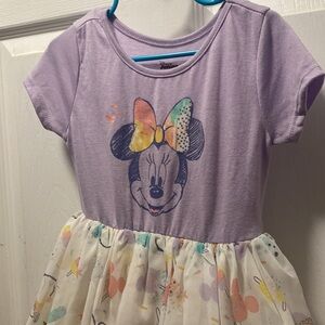 Disney Minnie Mouse Toddler Dress size 4 purple and cream